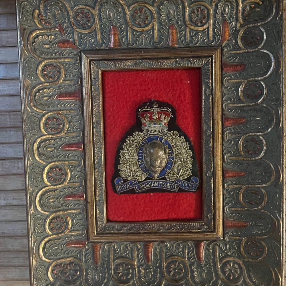 Vintage Gold and Red Framed RCMP